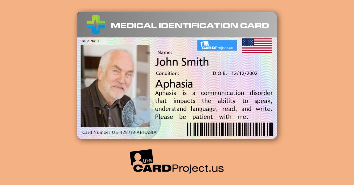 Aphasia Premium Medical Card (FRONT)